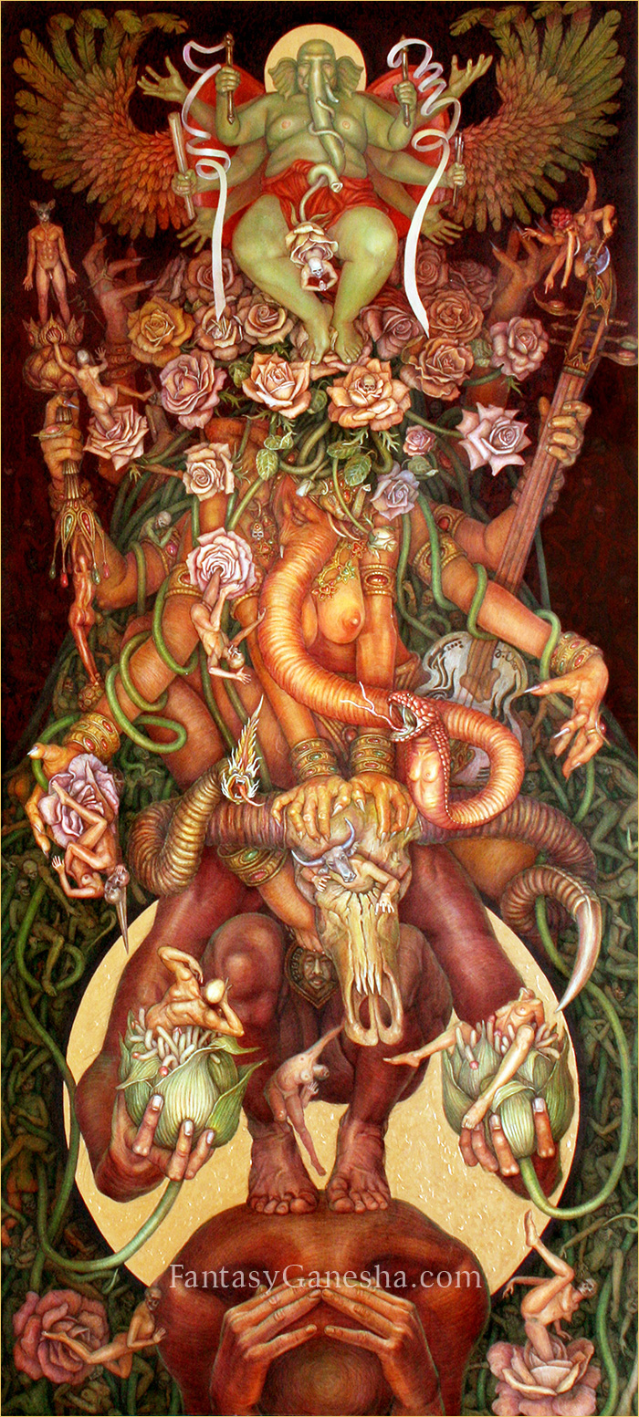 Fantasy Ganesha Painting, The Pretty Woman