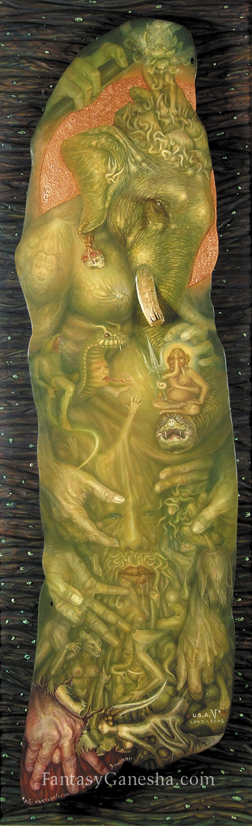 Fantasy Ganesha Painting, The Comforter