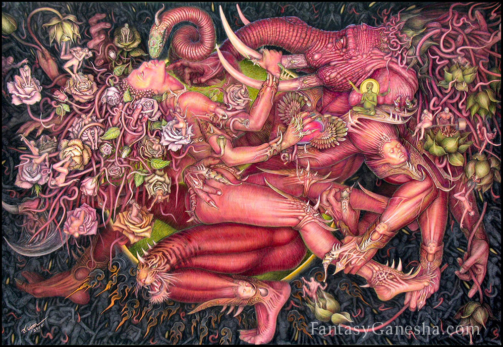 Fantasy Ganesha Painting,The Lover